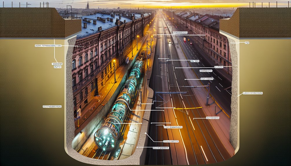 microtunneled settlement controlled corridor