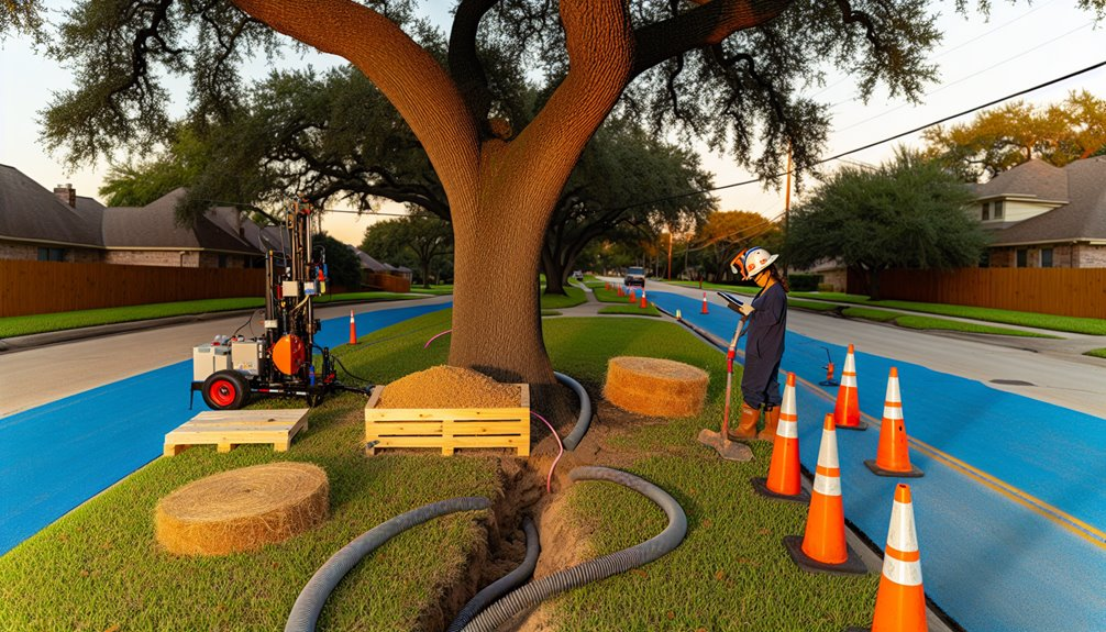 steered trenchless root preserving drilling