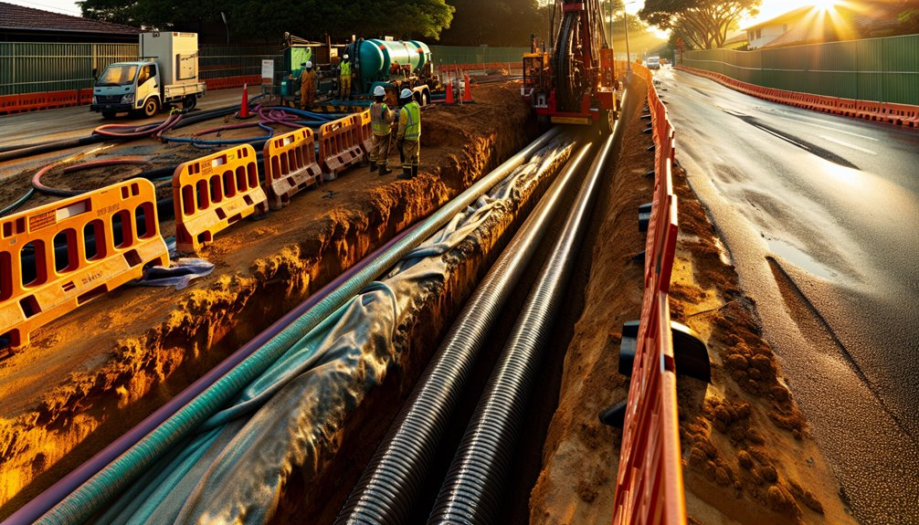 trenchless horizontal waterline installation