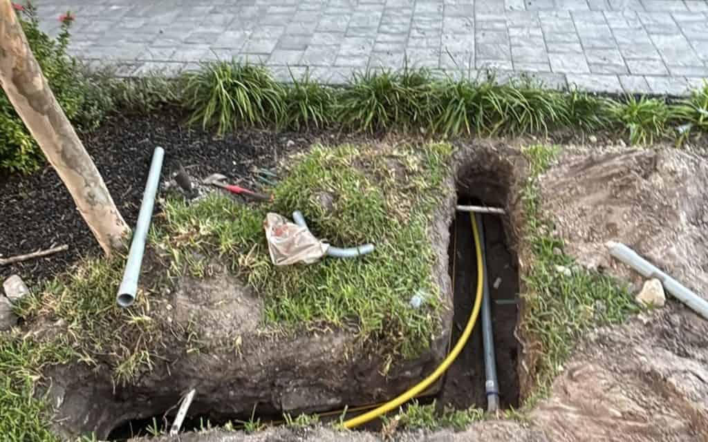 Underground conduit run for an EV charging installation