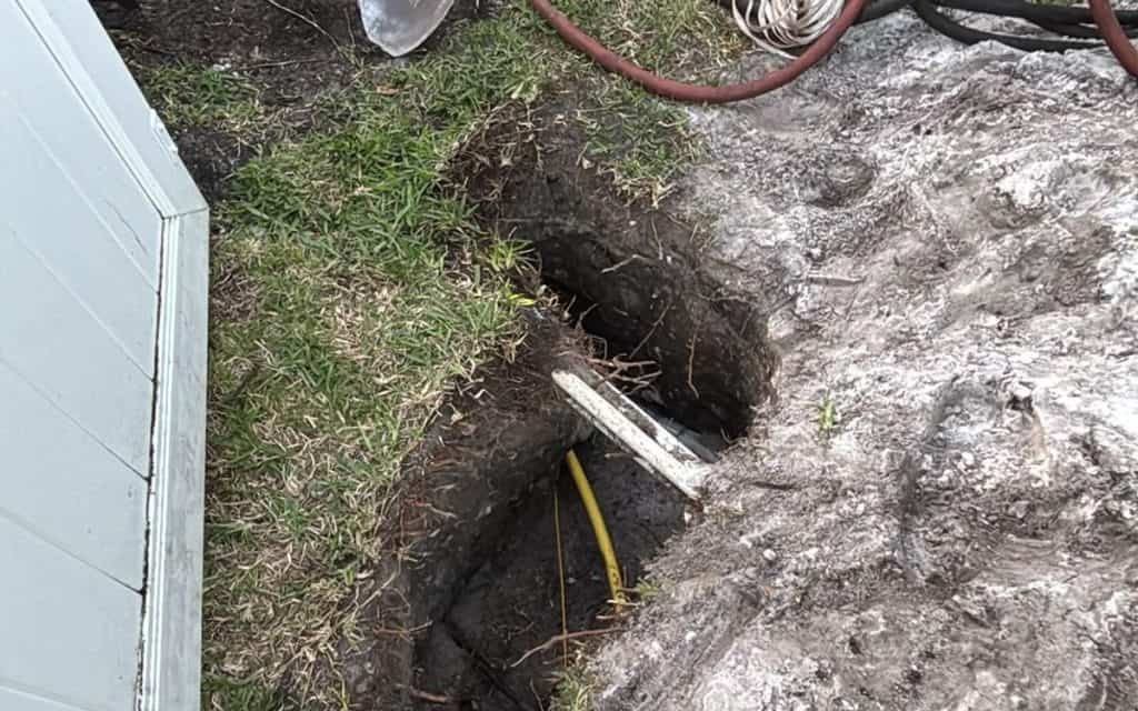 Utility bore crossing under a county road right-of-way